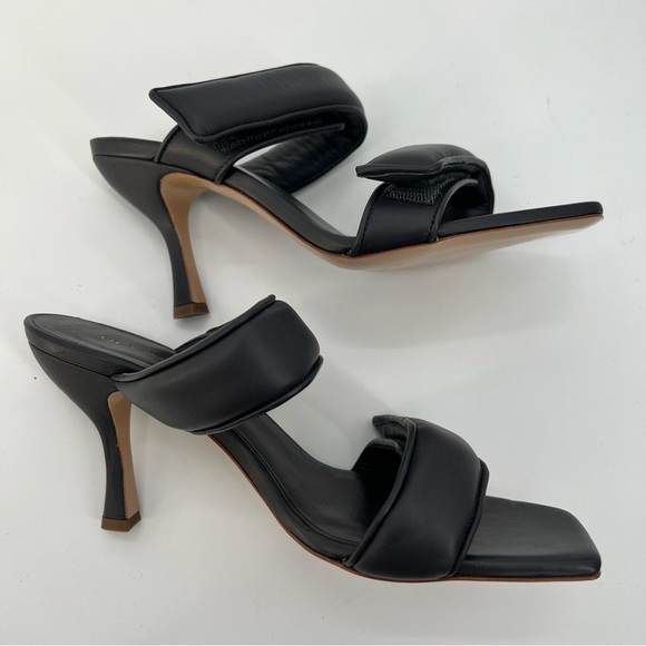 New GIA Borghini Pernille Teisbaek Black Perni Leather 2 Straps Slide Heel 10 - Picture 9 of 13